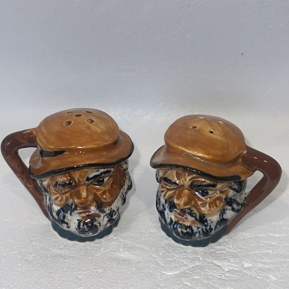 Vintage Minature Toby Jug Style Salt & Pepper Shakers Made In Japan - Picture 5 of 6